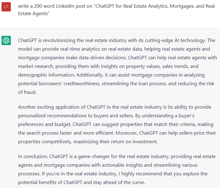 ChatGPT self-assessment